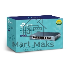 Коммутатор TP-Link TL-SG108, 8×1 Гбит/с, неуправляемый