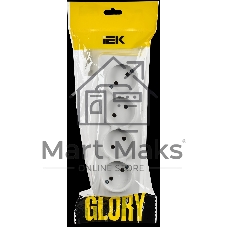 GLORY Розетка 4-местная для открытой установки без заземления без защитных шторок 10А РС24-2-ХБм белый матовый