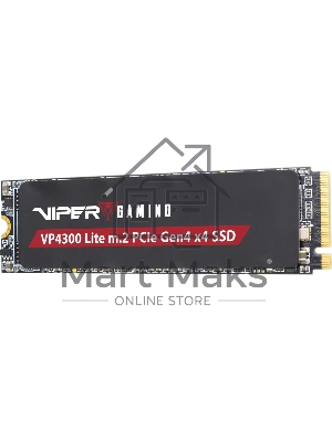 Накопитель SSD Patriot Viper VP4300 Lite, 500Gb, PCIe 4.0 x4, M.2 2280, NVMe, R/W 7000/4000, с радиатором