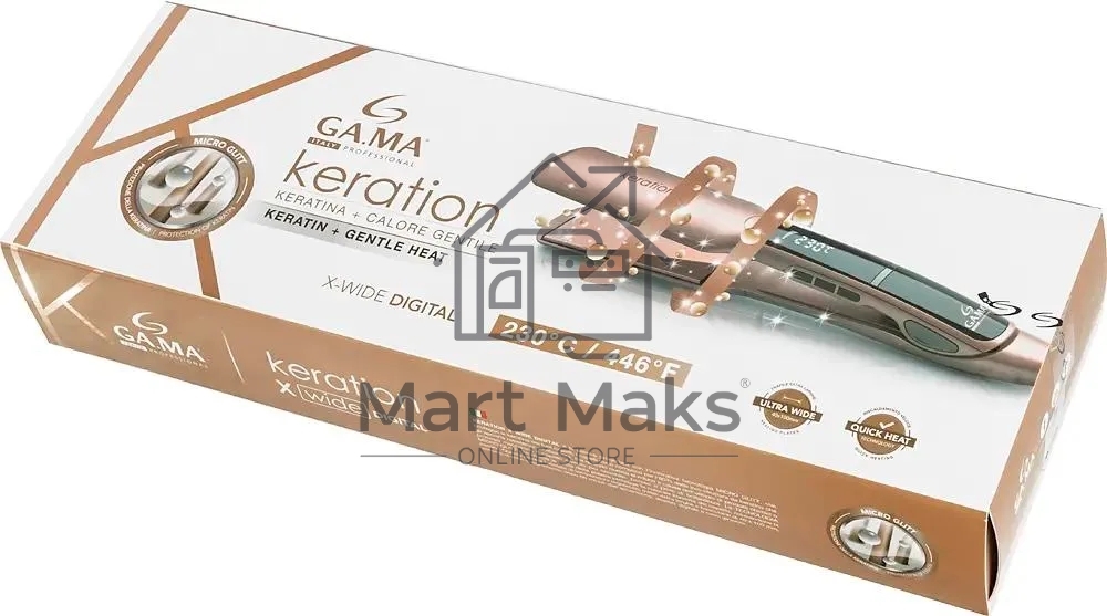 Выпрямитель для волос GA.MA X-Wide Digital Keration GI3032 59 Вт, 230 °С, золотистый