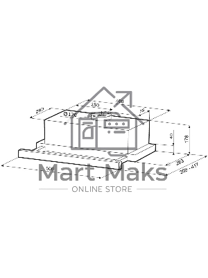 Вытяжка встраиваемая Krona Kamilla 600 AIR 2B черный, 60 см, 1066 куб. м/ч, 58 дБ