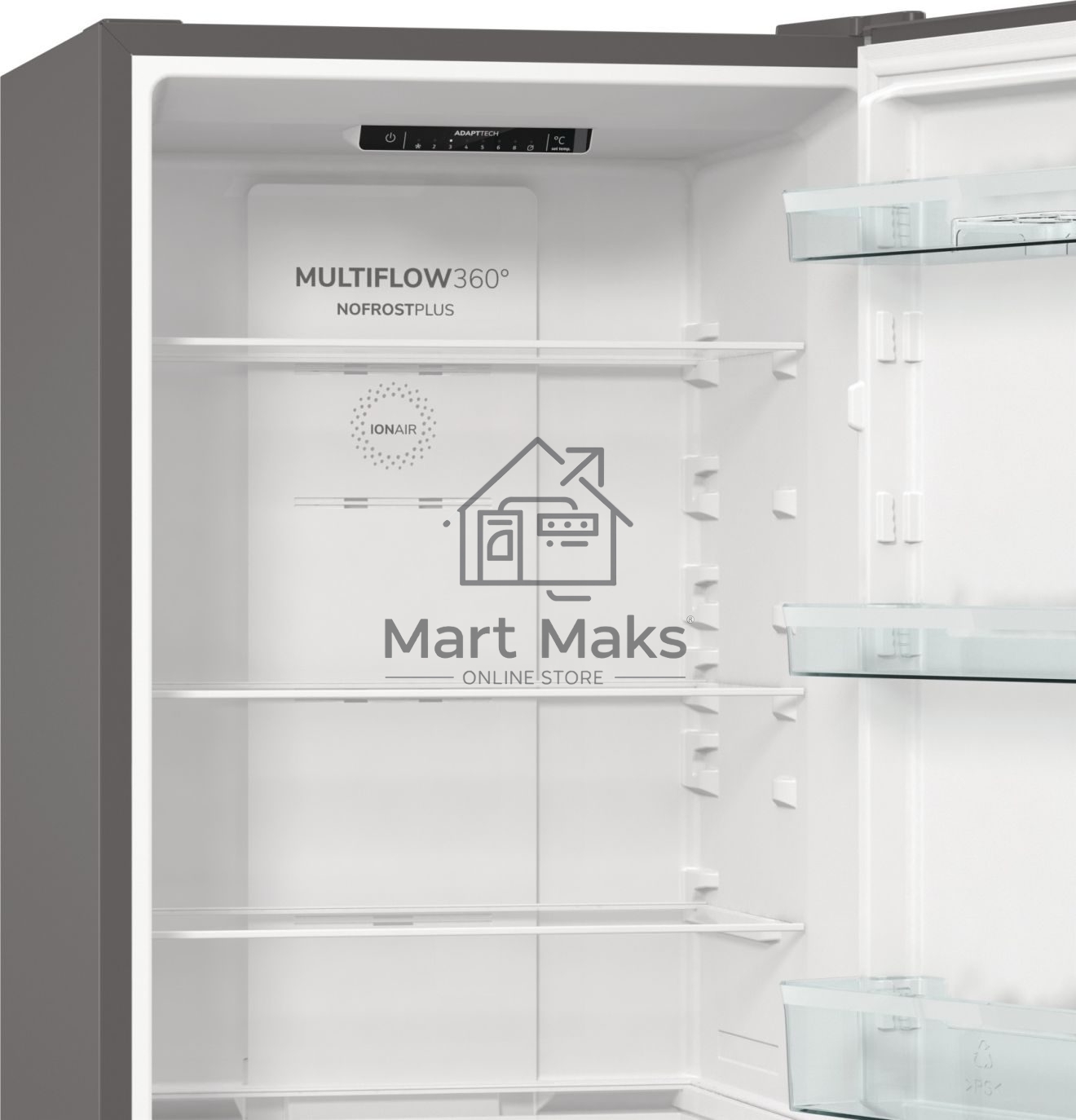 Холодильник Gorenje NRKE62XL серебристый металлик двухкамерный 203/99л морозилка снизу, No Frost