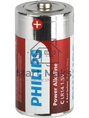Элемент питания алкалиновый C/LR14 1.5В Power (блист. 2шт) Philips Б0062687