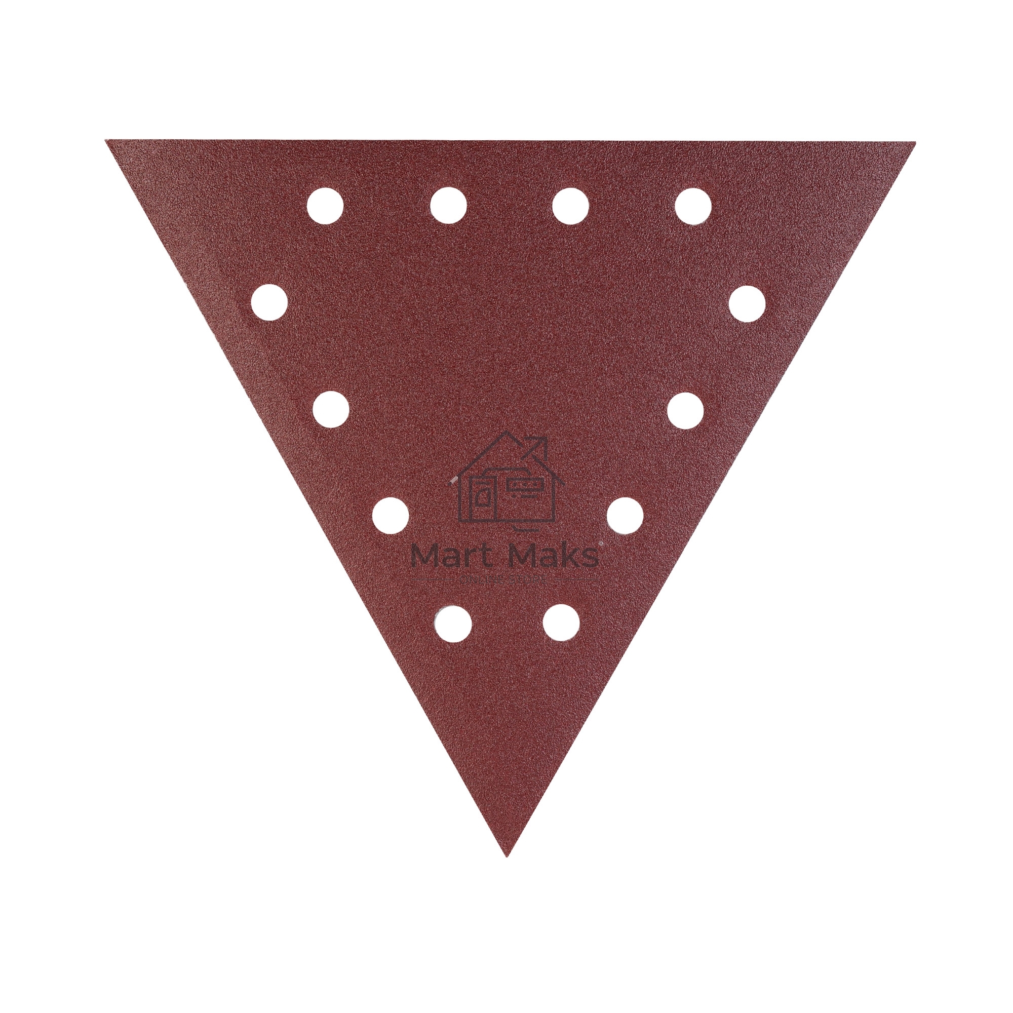Треугольник шлифовальный PATRIOT на липучке, 285мм, 12 отверстий, Р80, 10 шт