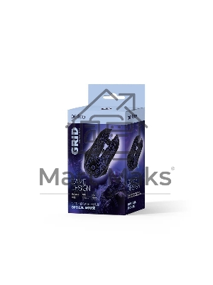 Мышь проводная оптическая Perfeo GRID, 4 кн, USB, черный, GAME DESIGN, 7 цв. подсветка, 800-1600 DPI PF_A4800