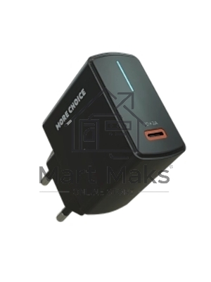 Зарядное устройство MORE CHOICE (4610196409936) NC60 1USB-C 3.0A PD 20W быстрая зарядка черный