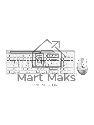 Комплект клавиатура + мышь A4Tech Fstyler FB2535C клав:белый/серый мышь:белый/серый USB беспроводная Bluetooth/Радио slim