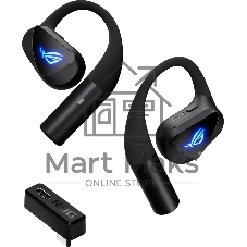 Гарнитура ASUS ROG Cetra Open Wireless Gaming Earbuds чёрный, беспроводная, радиоканал, до 16 ч, подсветка, совместимость с PS5