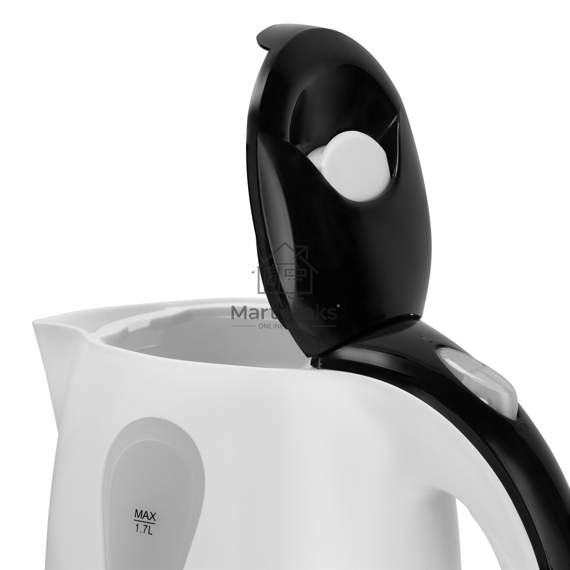 Чайник электрический Maxwell MW-1079 W, 2200Вт, 1.7л, белый/черный