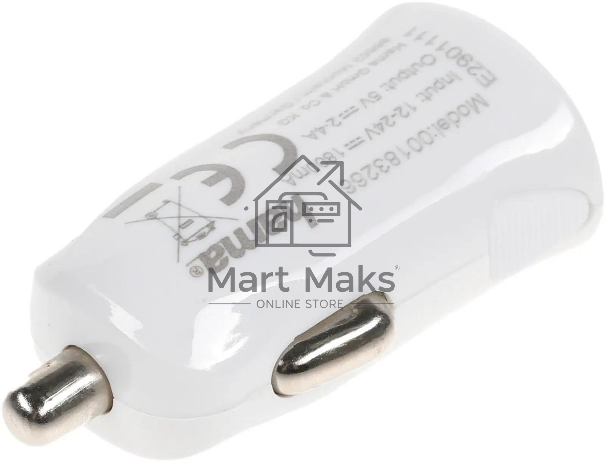 Комплект зарядное устройство Hama H-183266 2.4A для Apple кабель Apple Lightning белый