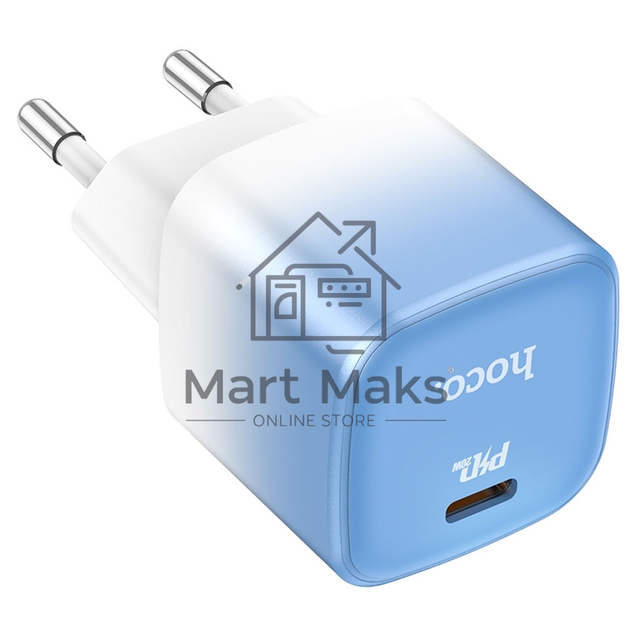 Сетевое зарядное устройство HOCO (6931474769374) C101A 1Type-C PD 20W быстрая зарядка, Blue ice