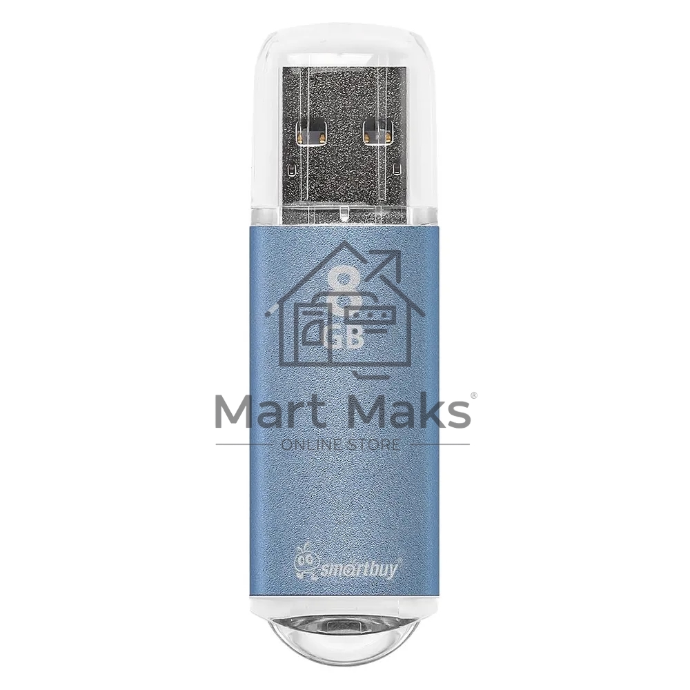 Флешка USB Smartbuy V-Cut Blue (SB8GBVC-B), 8Gb, USB 2.0, R/W 15/5, синий