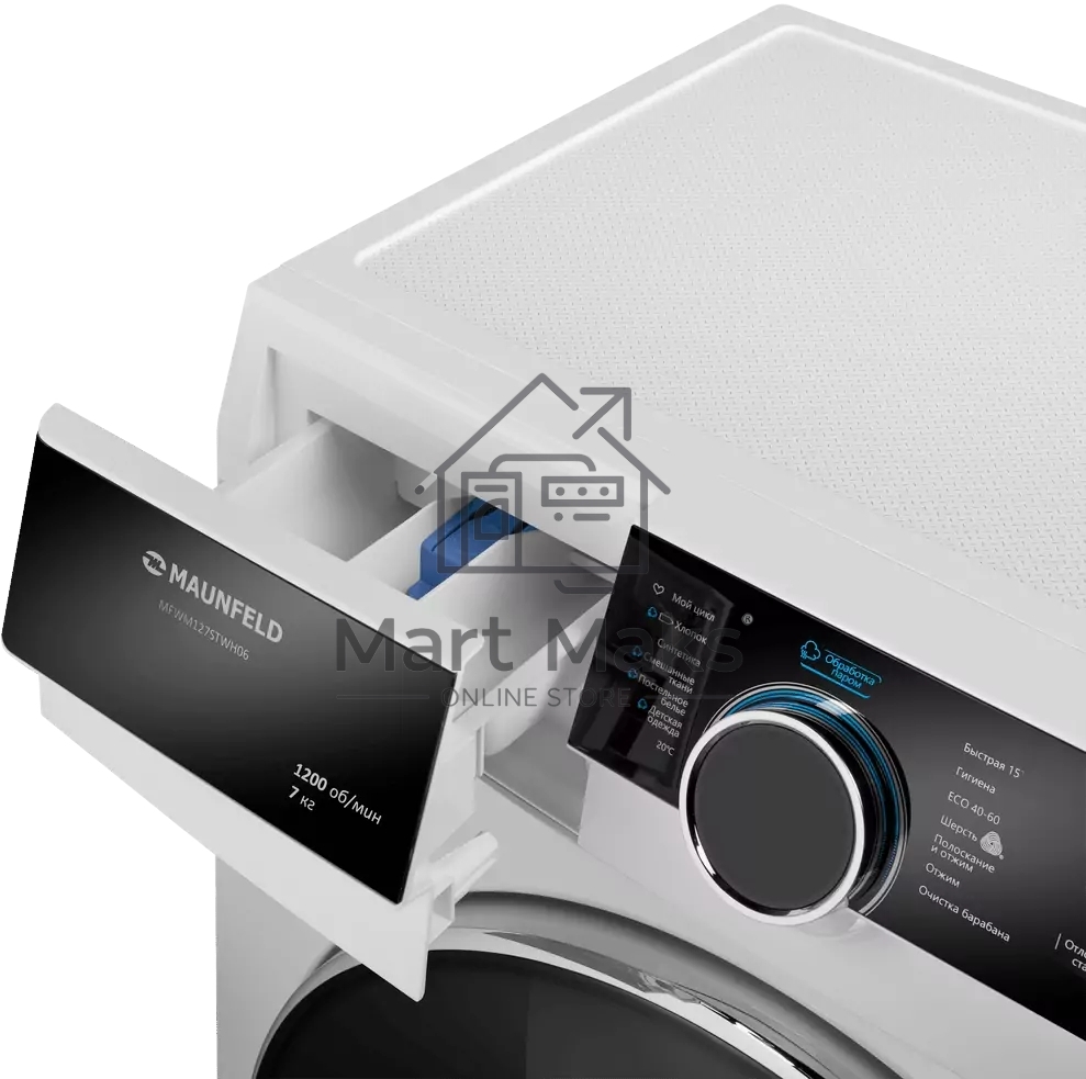 Стиральная машина Maunfeld MFWM127STWH06 белый, загрузка фронтальная 7 кг, 1200 об/мин., класс: А+++
