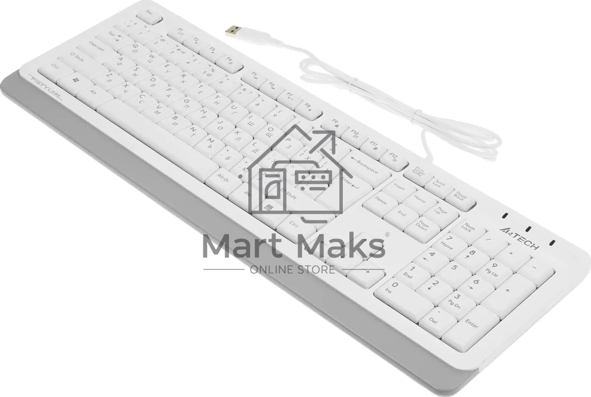 Клавиатура A4Tech Fstyler FKS10 проводная, USB, белый/серый