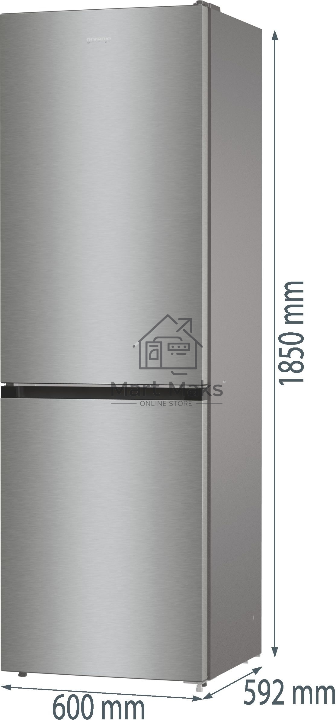 Холодильник Gorenje NRKE62XL серебристый металлик двухкамерный 203/99л морозилка снизу, No Frost
