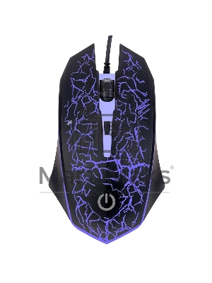 Мышь проводная оптическая Perfeo GRID, 4 кн, USB, черный, GAME DESIGN, 7 цв. подсветка, 800-1600 DPI PF_A4800