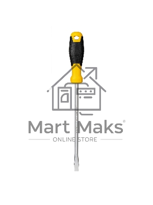 Шлицевая отвертка Deli DL6382001 8х200мм Материал: CR-V. Двухкомпонентная ручка. Хромированная