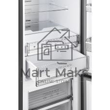 Холодильник Weissgauff WRK 2000 Total NoFrost Inverter Rock Glass графит двухкамерный 240/95л морозилка снизу