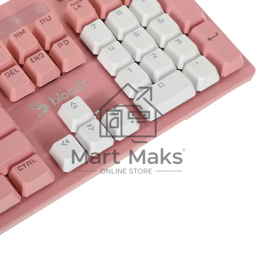 Клавиатура проводная A4Tech Bloody B800 Dual Color USB розовый/белый