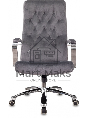 Кресло руководителя Бюрократ T-9928SL Fabric серый Italia 26, крестов. металл хром