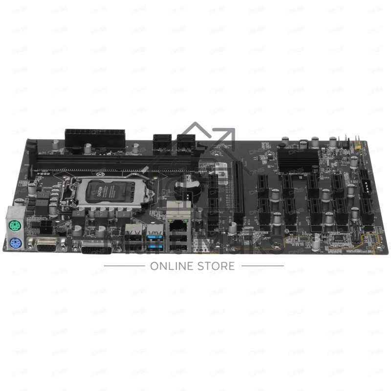 Материнская плата AFOX AFB250-BTC12EX, LGA 1151, Intel B250, 2xDDR4, 4xSATA, 1xPCIe 3.0 x16, 11xPCIe x1, 1xDVI-D, 1xVGA, 1x 100Mb LAN, 2xUSB-A 2.0, 2xUSB-A 3.2 Gen 1, ATX