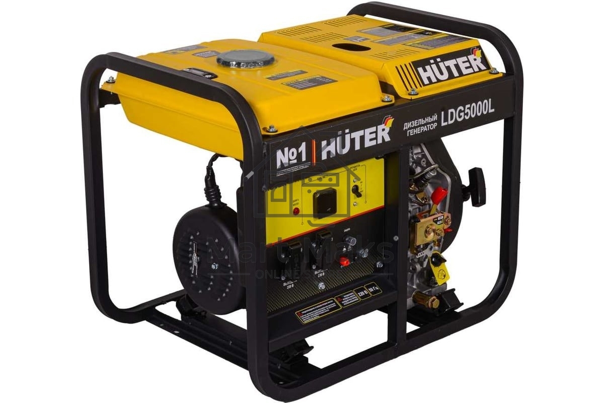 Электрогенератор дизельный Huter LDG 5000L, 3.3 кВт, 82 дБ, 68.7 кг