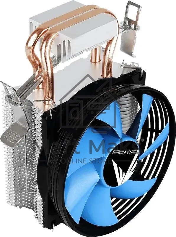 Кулер Aerocool Formula Verkho 2 серебристый/синий 90мм алюминий+медь 2000rpm 25db 4-pin 110W 142мм