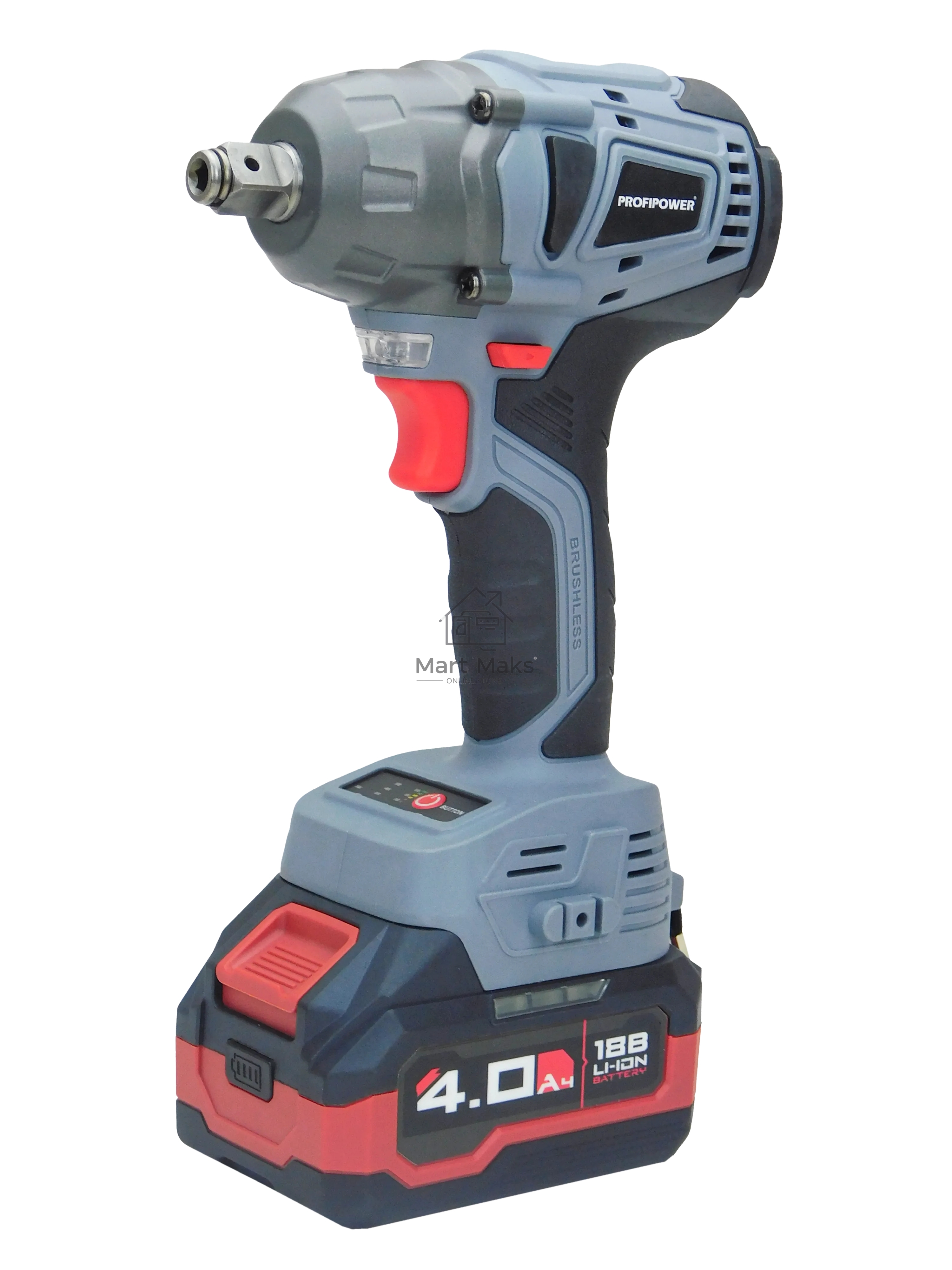 Аккумуляторный бесщеточный НАБОР 2в1 ProfiPower E0092: УШМ E0080 и гайковерт E0081 (Li-ion-2шт 18В, 4.0А·ч, З/У)