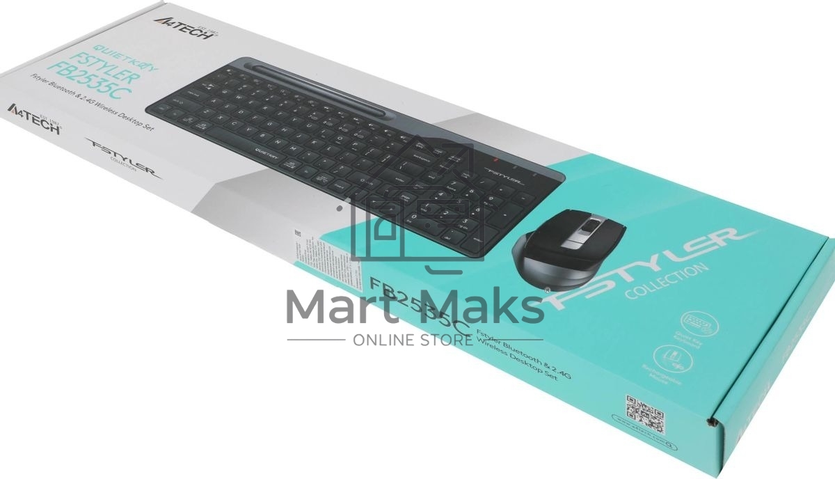Комплект клавиатура+мышь A4Tech FStyler FB2535C беспроводной, USB + Bluetooth, 2000 DPI, черный