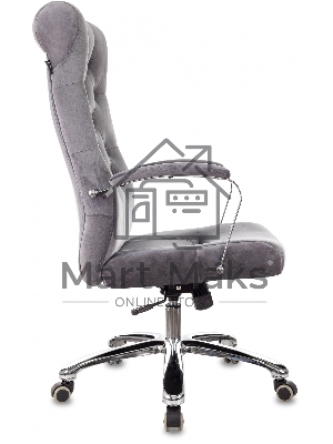 Кресло руководителя Бюрократ T-9928SL Fabric серый Italia 26, крестов. металл хром