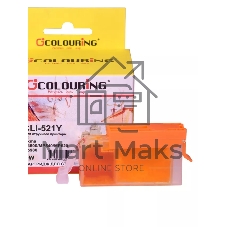 Картридж струйный Colouring CG-CLI-521Y желтый с чипом водный (9 мл) для Canon IP3600/IP4600/MP540/MP550/MP620/MP630/MP980