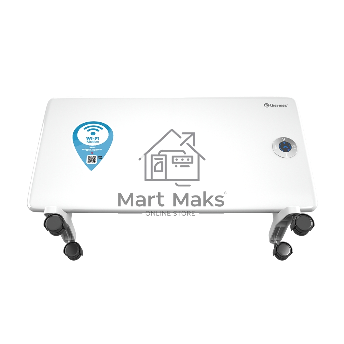Конвектор Thermex Frame 1500E белый, 1500 Вт, 20 м2, термостат, дисплей, WiFi