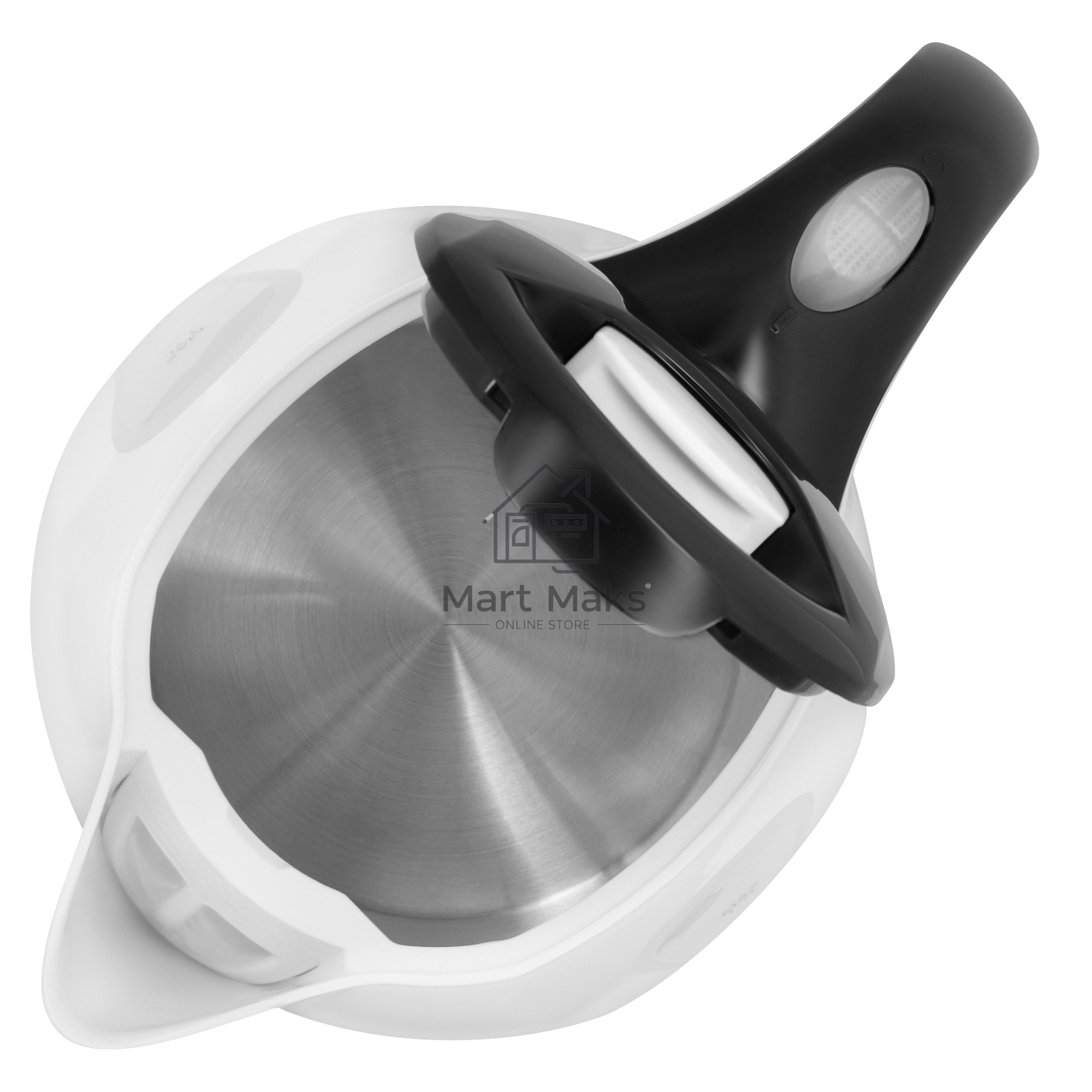Чайник электрический Maxwell MW-1079 W, 2200Вт, 1.7л, белый/черный