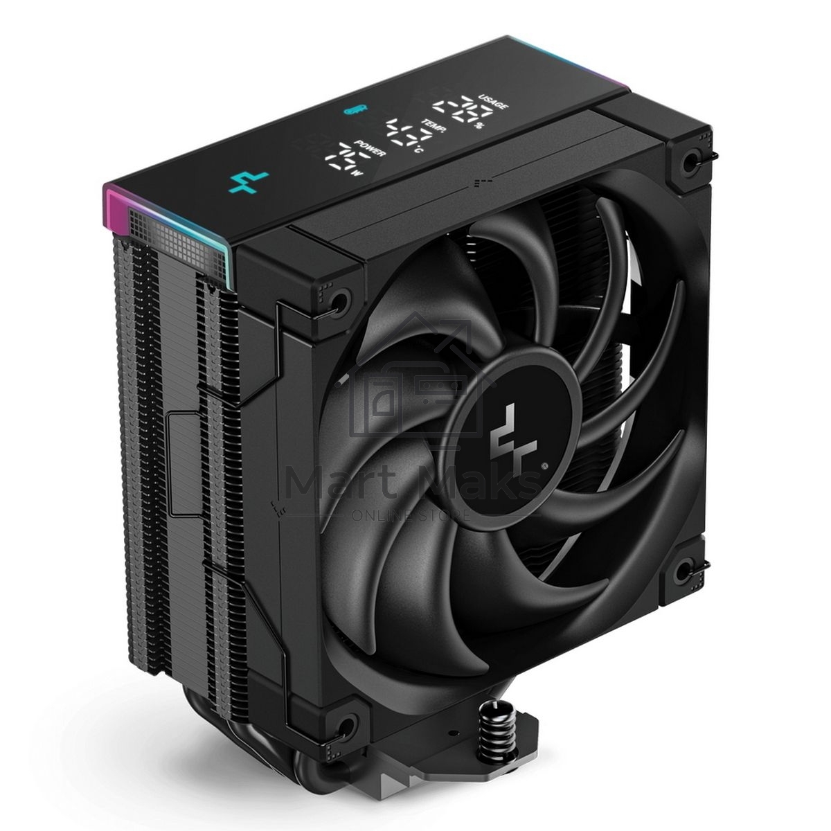 Кулер для процессора DEEPCOOL AK400 DIGITAL PRO черный, 120 мм, алюминий/медь, 1750 об/мин, 25 дБ, 4 pin, 220 Вт, 159 мм