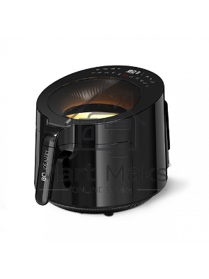 Аэрогриль BQ GR2008 черный, 1500 Вт / Объем 5л / 4 в 1 Гриль, жарка, выпечка, запекание / Технология 3D Air Flow, готовьте до 20% быстрее / Кварцевый нагревательный элемент быстро достигает нужной температуры, минимально расходуя электроэнергию / Скрытый 