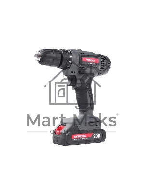 Дрель-шуруповерт аккумуляторная ПОБЕДА ДА-20/1 Ли, 20В, 2,0Ач, 1 АКБ, 38Нм