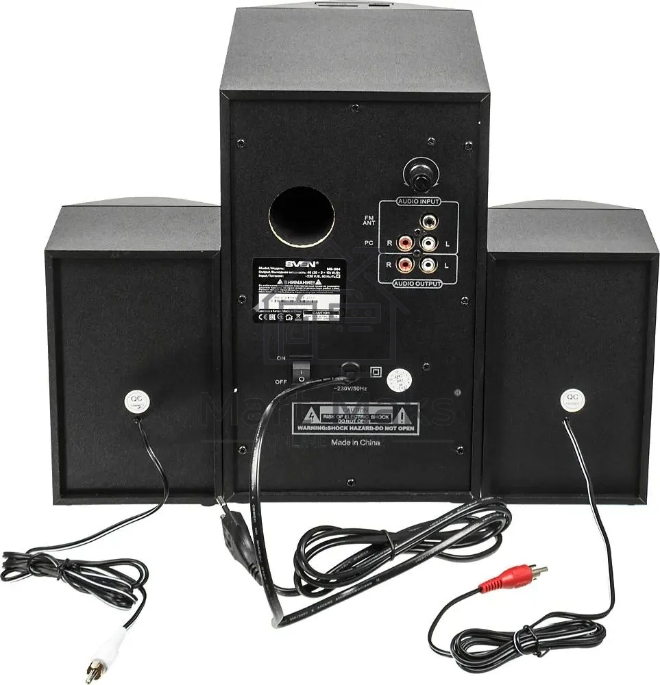 Колонки SVEN MS-304 черный ~ 230 В, 50 Гц, сабвуфер: 159х 272 х 245, вес 3,3