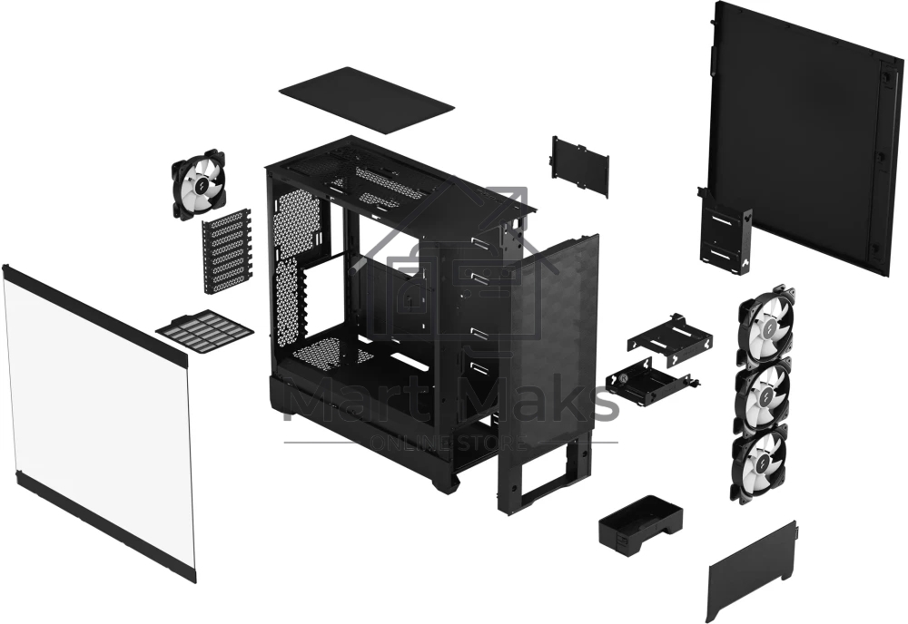 Компьютерный корпус Fractal Design Pop XL Air RGB Black TG Clear Tint FD-C-POR1X-06
