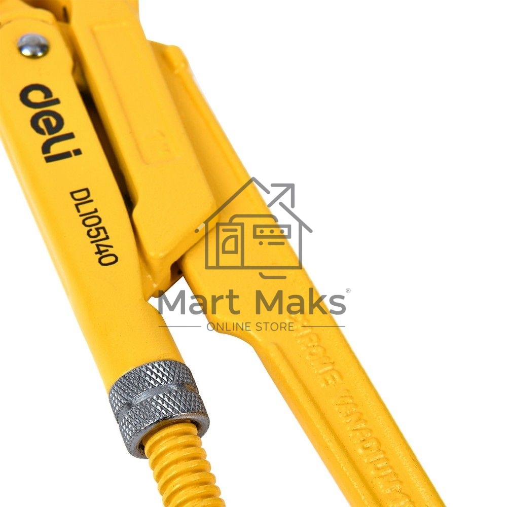 Трубный рычажный ключ №1 с прямыми губками Deli DL105140 315мм, раскрытие губок 0-40мм, сталь Cr-V