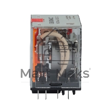Реле миниатюрное силовое, 3CO, ком. ток 16А, AgSnO2, напряжение 230V AC, опция: тест-кнопка+светодиод