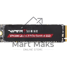 Накопитель SSD Patriot Viper VP4300 Lite, 500Gb, PCIe 4.0 x4, M.2 2280, NVMe, R/W 7000/4000, с радиатором