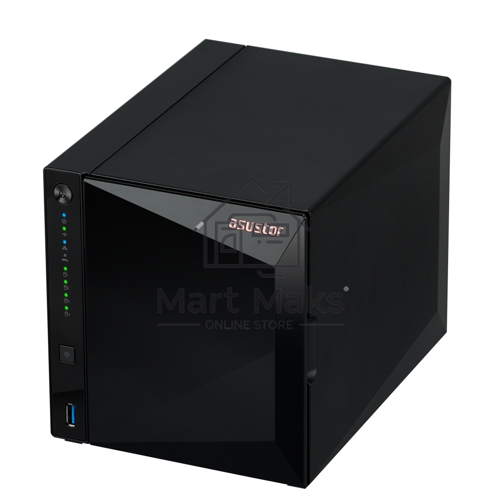 Сетевое хранилище ASUSTOR AS3304T 4-Bay NAS/MPl/Cel 1.4GHz Quad Core/2GBDDR4/noHDD,LFF(HDD,SSD),/1x1GbE(LAN)/3xUSB3.2; 90IX01L0-BW3S00