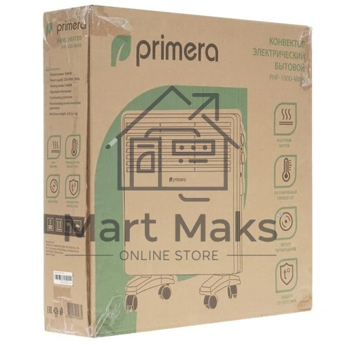 Конвектор Primera PHP-1000-MWB, белый, 1000 Вт, 15 м2, термостат