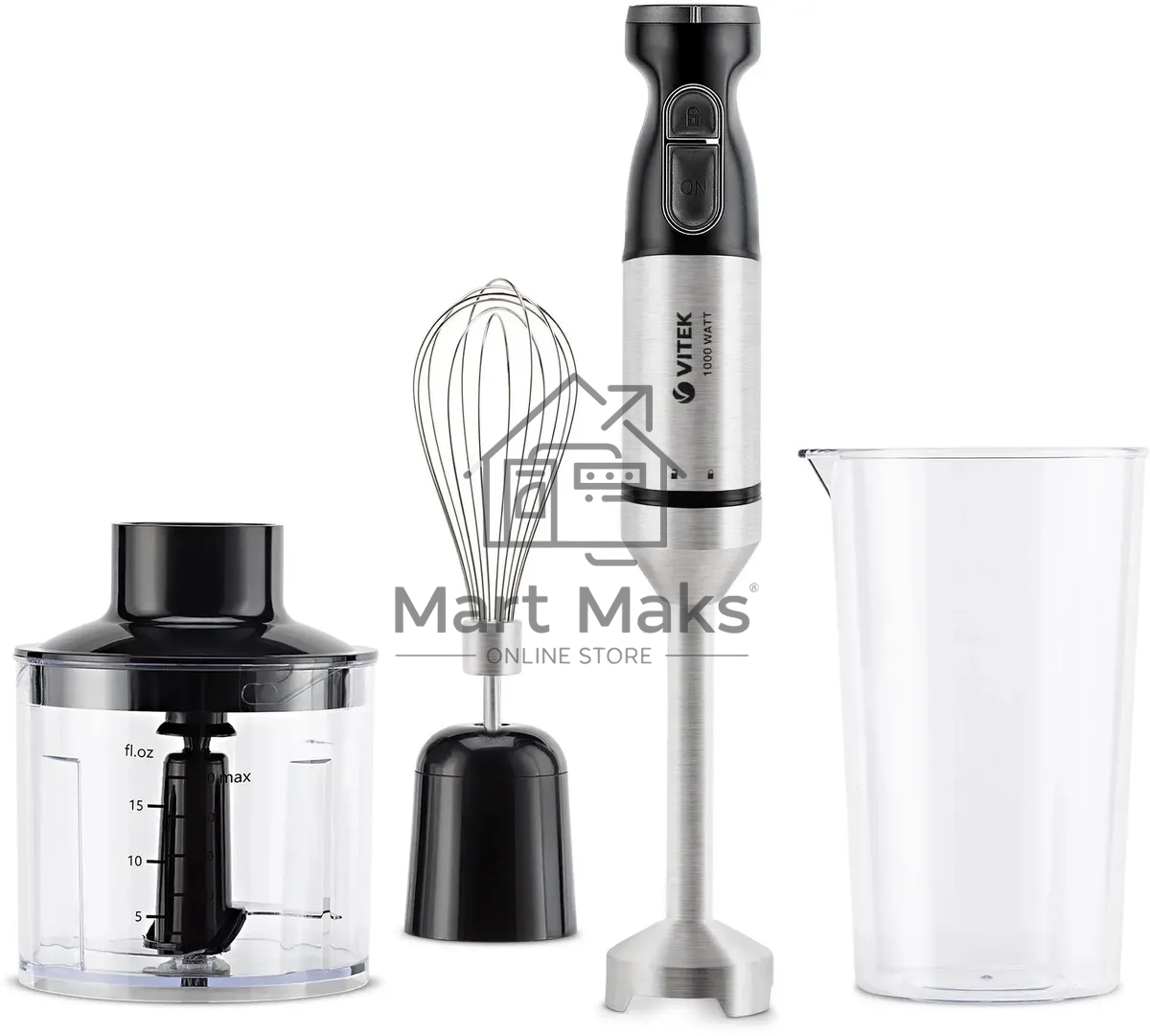 Блендер погружной Vitek VT-8545 1000Вт черный/серебристый