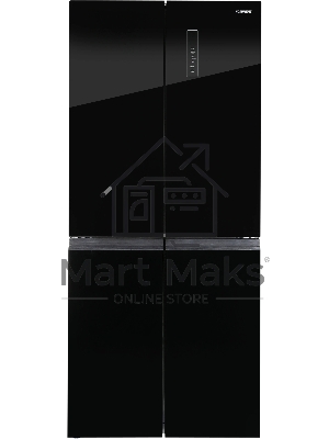 Холодильник Nordfrost RFQ 450 NFGb черное стекло многокамерный 270/135л морозилка сбоку, No Frost, Side by Side