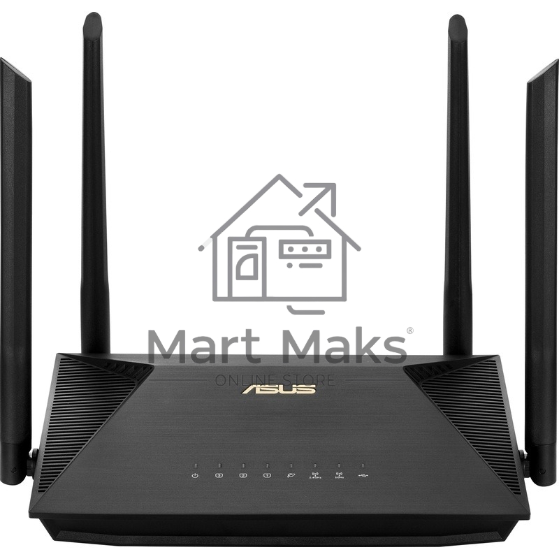 Роутер ASUS RT-AX53U 802.11b/g/n/ac/ax, до 574 + 1201 Mbps, 2,4 + 5 гГц, 4 антенны, USB