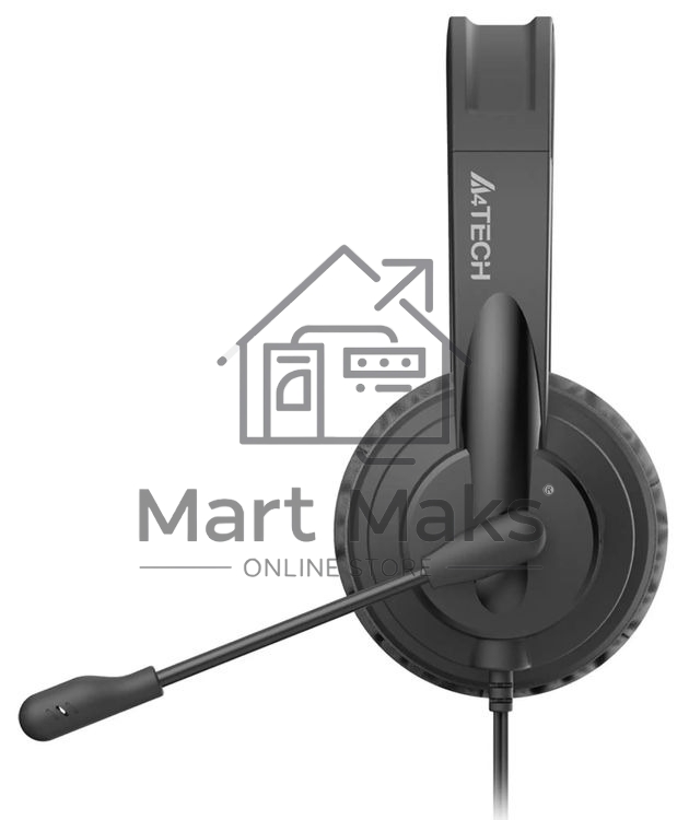 Гарнитура проводная с микрофоном A4Tech HU-11 черный 2м накладные USB оголовье