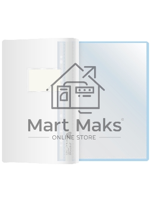 Папка-скоросшиватель Silwerhof 255120-02 A4, прозрачный верхний лист, 10 вкладышей, боковая перфорация, полипропилен голубой