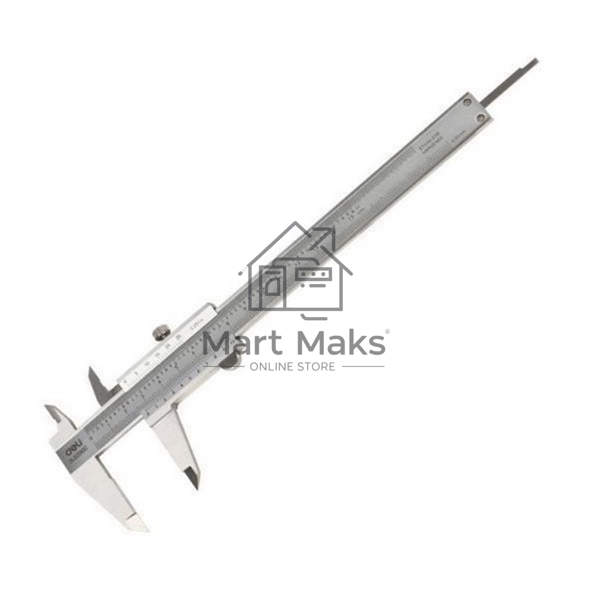 Штангенциркуль Deli DL92150C 150мм, нержавеющая сталь, метрическая/дюймовая шкала, кейс