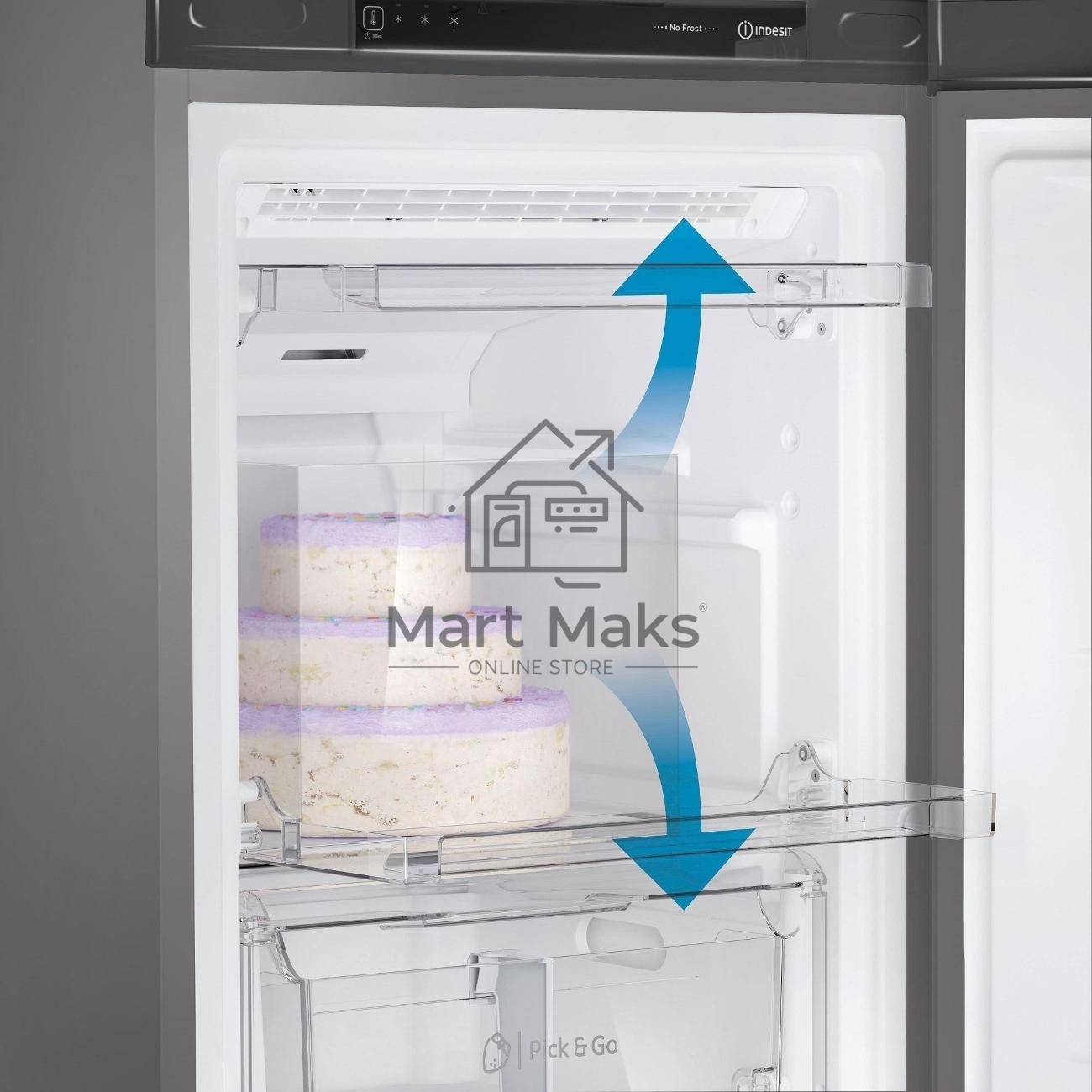 Морозильная камера Indesit DFZ 4150 G, серебристый, 204л, 6 ящиков